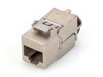 Digitus CAT 6A Keystone Modul, STP, werkzeugfrei, Staubsch int. Kabelmanager,Metall-Snap-In, Set: 24 Stk.