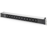 Digitus Steckdosenleiste mit Aluminiumprofil, 12-fach, 2 m Zuleitung Schutzkontaktstecker