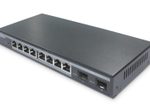 Digitus 8-Port Gigabit PoE Netzwerkswitch, Desktop, L2 managed, 2 Uplinkports, SFP, 86 W, af/at