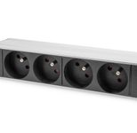 Digitus 10" Steckdosenleiste mit Aluminiumprofil, 4-fach CEE 7/5 Steckdosen
