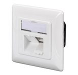 Digitus CAT 5e Modulare Anschlussdose, geschirmt, 2x RJ45 8P8C, LSA, Reinweiß, Aufputz