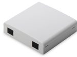 Digitus Anschlussdose (FTTH) für 2x SC Simplex, LC Duplex 2x Spleißhalter, 19x86x86 mm, Grau (RAL 7035)