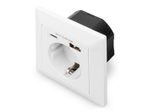 Digitus Sicherheits-Steckdose für Unterputzmontage mit 1 x USB Type-C, 1 x USB A