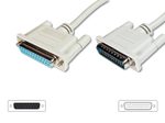 DIGITUS Datatransfer Verlängerungskabel, D-Sub25 St/Bu, 5.0m, Seriell/Parallel, vergossen, be