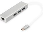Digitus USB Typ C 3-Port Hub + Gigabit Ethernet