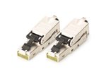 Digitus CAT 6A Feldstecker, STP mit Staubschutzkappe, Knickschutz - 2 Stk.
