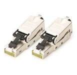 Digitus CAT 6A Feldstecker, STP mit Staubschutzkappe, Knickschutz - 2 Stk.