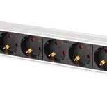 Digitus DN-95441 Stromverteilereinheit (PDU) 7 AC-Ausgänge 1U Schwarz, Silber