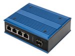 Digitus 4 Port Gigabit Ethernet Netzwerk PoE Switch, Industrial, Unmanaged, 1 SFP Uplink