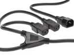 Digitus Netzverteilerkabel, C14 - 2x C13 St/Bu, 1.7m, H05VV-F3G  1.0qmm/0.75qmm, sw