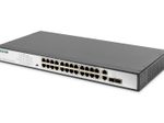 Digitus 24-Port Gigabit PoE Netzwerkswitch, 19 Zoll, unmanaged, 2 Uplink Ports, SFP, 370 W, af/at