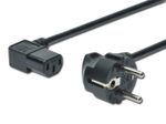 Digitus Netzanschlusskabel, CEE 7/7 (Typ-F) - C13, 90ø gewinkel M/F, 1.8m, H05VV-F3G 0.75qmm, sw