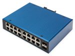 Digitus 16 Port Gigabit Ethernet Netzwerk Switch, Industrial, Unmanaged, 2 SFP Uplink