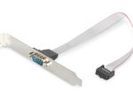 Digitus Serielles Slotblechkabel, D-Sub9 - IDC 2x5pin St/Bu, 0.25m, Seriell, DTK, be