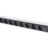 Digitus Steckdosenleiste mit Aluminiumprofil, 8-fach Schutzkontaktsteckdose, 2 m Zuleitung Schutzkontaktstecker