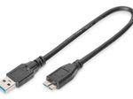 Digitus USB 3.0 Anschlusskabel, USB A - Micro USB B St/St, 0.25m, USB 3.0 konform, sw