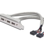 Digitus USB Slotblechkabel, 4x Typ A - 2x10pin IDC Bu/Bu, 0.25m, USB 2.0 kompatibel, be