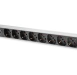 Digitus Steckdosenleiste mit Aluminiumprofil und Vorsicherung, 8-fach Italienische Ausgang, 2 m Zuleitung IEC C14 Stecker