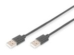 Digitus USB 2.0 Anschlusskabel, Typ A St/St, 1.0m, USB 2.0 konform, sw