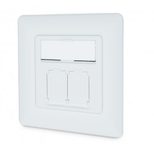 Digitus CAT 6A Klasse EA Anschlussdose, geschirmt 2x RJ45, LSA, reinweiß, Unterputz, 8 Richtungen