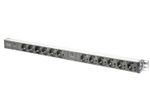 Digitus Steckdosenleiste mit Aluminiumprofil und Überlastschutz, 12-fach Schutzkontaktsteckdose, 2 x 2 m Zuleitung Schutzkontaktstecker