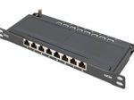 Digitus CAT 6A Slim Patch Panel, geschirmt, 8-Port, 0,5 HE, 10", schwarz