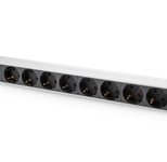 Digitus Steckdosenleiste mit Aluminiumprofil, 8-fach Schutzkontaktsteckdose, 2 m Zuleitung, IEC C20 Stecker