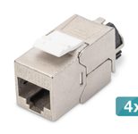 Digitus CAT 6A Keystone Modul, geschirmt, 4 Stück werkzeugfreie Verbindung
