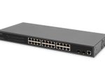 Digitus 24-Port Gigabit PoE Netzwerkswitch,19 Zoll, L2 managed, 2 Uplink Ports, SFP, 430 W, af/at