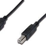 Digitus USB Anschlusskabel, Typ A - B St/St, 3.0m, USB 2.0 geeignet, sw