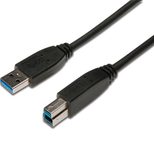 Digitus USB 3.0 Anschlusskabel, Typ A - B St/St, 1.8m, USB 3.0 konform, sw