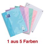 Oxford TOUCH Collegeblock DIN A4 liniert pastell flieder, pastell blau, pastell rosa, pastell grün, pastell koralle