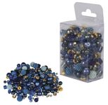 Rayher Perlen-Set Glasperlenmix mit Effektperlen royalblau