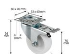 WAGNER® design yourself Transportgeräte-Lenkrolle MM 0075 weiß