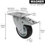 WAGNER® design yourself Transportgeräte-Lenkrolle RO 7104 silber