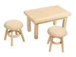 Rayher Dekoartikel natur Wichtel Mini Tisch mit 2 Hockern, 1 Set