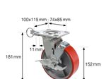 WAGNER® design yourself Schwerlast-Lenkrolle RO 0115 rot