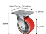WAGNER® design yourself Schwerlast-Lenkrolle RO 0116 rot
