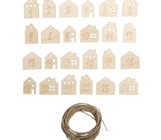 Rayher Adventskalenderzahlen Holz 1- 24 natur