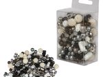 Rayher Perlen-Set Glasperlenmix mit Effektperlen schwarz/weiß