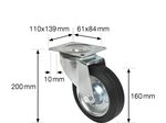 WAGNER® design yourself Transportgeräte-Lenkrolle RO 6160 silber