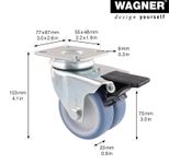 WAGNER® design yourself Apparate-Doppel-Lenkrolle ECO RO 3577 grau