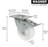 WAGNER® design yourself Transportgeräte-Lenkrolle RO 7500 silber