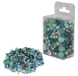 Rayher Perlen-Set Glasperlenmix mit Effektperlen türkis