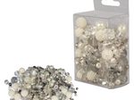 Rayher Perlen-Set Glasperlenmix mit Effektperlen weiß
