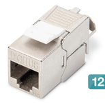 Digitus CAT 6A Keystone Modul, geschirmt, werkzeugfreier Montageanschluss - 12 St