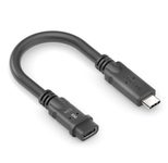 PureLink USB-C auf USB-C M/F Portsaver - USB4 Gen 2x2, 5A, EPR 240W, 20G, DP Alt-Mode - PureInstall MicroX4 - schwarz