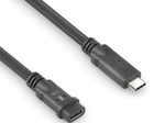 PureLink USB-C auf USB-C M/F Kabel - USB4 Gen 2x2, 5A, EPR 240W, 20G, DP Alt-Mode - PureInstall MicroX4 - schwarz - 0,50m