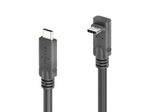 PureLink USB-C auf USB-C 90° Auf/Ab-Kabel - USB4 Gen 2x2, 5A, EPR 240W, 20G, DP Alt-Mode - PureInstall MicroX4 - schwarz - 1,50m