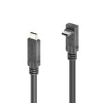 PureLink USB-C auf USB-C 90° Auf/Ab-Kabel - USB4 Gen 2x2, 5A, EPR 240W, 20G, DP Alt-Mode - PureInstall MicroX4 - schwarz - 1,50m